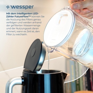 Wessper D1 SOLID FutureFlow Cana filtrare apa 28L BPA Free LED indicator Alb - Img 3