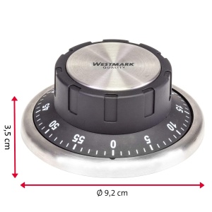 Westmark Cronometru pe termen scurt/cronometru de bucatarie, mecanic, magnetic, 1-60 minute, otel inoxidabil/plastic, Redondo, antracit/argintiu, 10922260 - Img 7