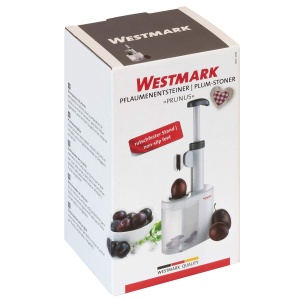 Westmark Prune fara samburi, pentru prune fara samburi gata de gatit, inaltime: 26,5 cm, lama din plastic/otel inoxidabil, Prunus, alb/antracit, 40232260 - Img 5