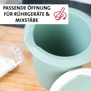 Westmark Set Quirltopf si Messkanne Gerda 1L Mint Verde Alb Transparent BPA Free - Img 4