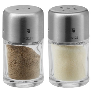 WMF Bel Gusto Set sare si piper, shaker mic, sare mini, cromargan din otel inoxidabil mat - Img 1