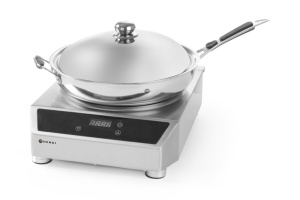 Wok cu inductie HENDI, 3500W, 380mm, inox