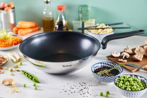 Wok din inox Tefal Primary 28 cm, cu antiaderenta, ideal pentru gatit asiatic - Img 4