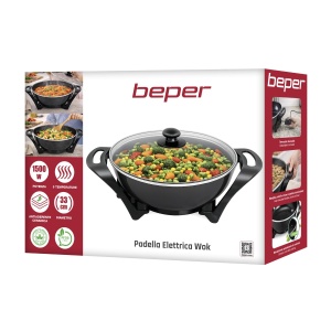 Wok electric Beper P101COS100, 1500 W, 33 cm, capacitate 5 litri - Img 9