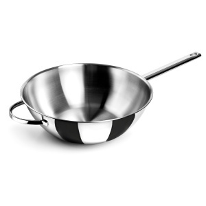 Wok Lacor 79830 cu fund termic, 30 cm, inox 1810, capacitate 4.5 litri