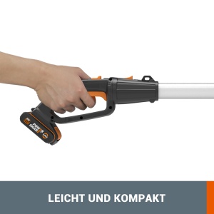 WORX WG252E.9 Aparat de tuns gard viu telescopic cu acumulator - Latime de taiere de 45 cm - Maner telescopic reglabil in 10 directii pana la 3,20 metri inaltime - Compatibil PowerShare - Fara baterie si incarcator - Img 2