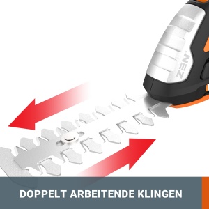 WORX WG801E.9 - Foarfece fara fir pentru iarba si arbusti 20V PowerShare, foarfece 3 in 1 cu diferite accesorii pentru lame - foarfece de 20 cm, masina de tuns arbusti de 12 cm, cutit de iarba de 10 cm - fara baterie si incarcator - Img 4