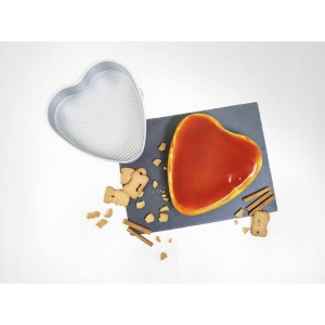 Zenker creative studio Tigaie cu arc Heart, tava de copt cu fund plat, tava de tort in forma de inima cu acoperire antiaderenta, coacere creativa (culoare: roz, argintiu), cantitate: 1 bucata - Img 4