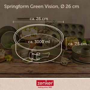 Zenker Springform Green Vision O 26 cm Antiaderenta Vegan Culoare Verde - Img 4
