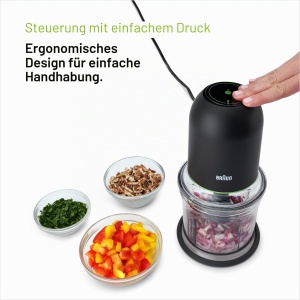 Zerkleinerer Braun MultiPractic 3 CH3011BK, 500W, 4 cutite inox, negru - Img 6