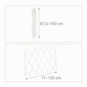 Zid de protectie pentru caini Relaxdays, extensibil 17-130 cm, inaltime 87,5-100 cm, bambus alb - Img 4