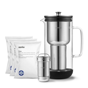 Aarke Purifier 24L Filtru Apa din Sticla si Otel Inoxidabil Set 3 Rezerve