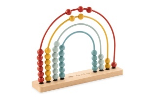 Abac Pinolino Regenbogen Ruby Montessori din lemn masiv pentru copii 1 ani design colorat