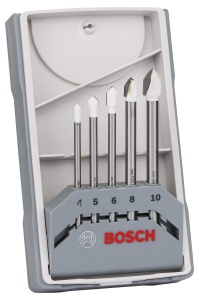 Accesorii Bosch Professional 5buc. CYL-9 Set de burghie pentru placi ceramice (pentru piatra, placi, O 4-10 mm, tija cilindrica, accesorii pentru burghie)