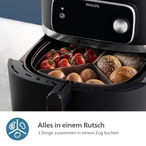Accesoriu Philips HD991600 pentru Airfryer 83L 3 compartimente Negru Compatibil masina de spalat vase - Img 2