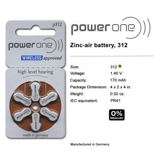 Acumulator pentru aparate auditive Power One P312, 60 bucati - Img 3
