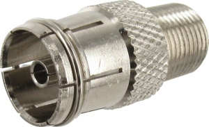 Adapter coaxial Legrand 091049, pentru stecher 9,52mm, culoare argintie