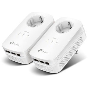 Adaptor Powerline TP-Link TL-PA8030P, 1300Mbits, 3 porturi Gigabit, alb