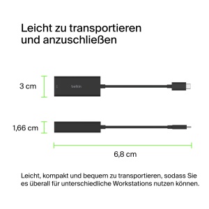 Adaptor USB-C la Ethernet Belkin, 2,5 Gbs, compatibil cu MacBook ProAir si alte dispozitive - Img 3