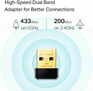 Adaptor WLAN USB TP-Link Archer T2U Nano, 600 Mbps, Dual Band, Compact - Img 2