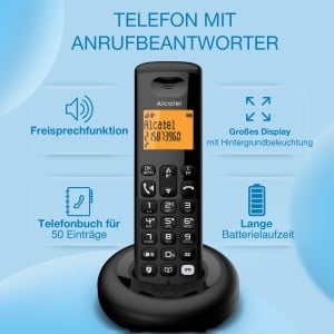 ALCATEL E260 S. Voice Duo - Telefon DECT fara fir cu robot telefonic - Afisaj mare iluminat din spate - Functie hands-free - Blocarea apelurilor nedorite - 2 telefoane - Negru - Img 2
