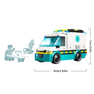 Ambulanta LEGO City 60451 cu 184 piese, 2 mini figurine si accesorii medicale - Img 9