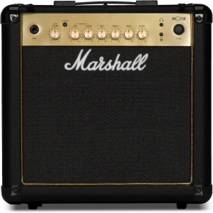 Amplificator de chitara Marshall MG15GR, 15W, 2 canale, negru si aurie