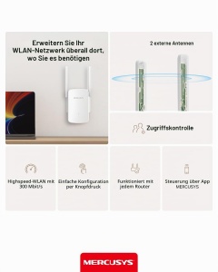 Amplificator WLAN Mercusys ME12, 300 Mbits, 2 antene externe - Img 4