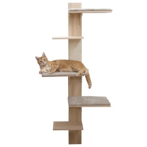 Ansamblu de joaca pentru pisici Kerbl Timber, lemn natural, cu perne detasabile si sisal