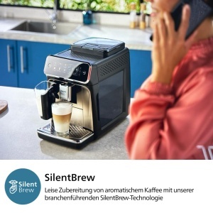 Aparat de cafea complet automat Philips seria 3300 - 5 bauturi, ecran tactil intuitiv, spumant clasic de lapte, SilentBrew, rasnita 100% ceramica, filtru AquaClean. Crom negru (EP3326/90) - Img 6