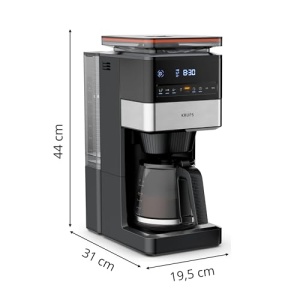 Aparat de cafea cu filtru Krups Grind Aroma XL, rasnita conica detasabila, panou de control digital, capacitate XL (1,5 l), functie de mentinere la cald, ulcior de sticla, negru/otel inoxidabil, KM842810 - Img 10