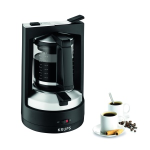Aparat de cafea cu filtru Krups T8, 850 wati, oprire automata, 8-12 cani, capacitate 1L, filtru permanent, comutator de pornire/oprire iluminat, usor de utilizat, negru, KM4689 - Img 1