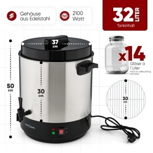 Aparat de conservare si preparare bauturi calde ProfiCook PC EKA 1283, 32L, 2100W, otel inoxidabil - Img 7