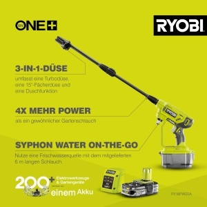 Aparat de curatare cu presiune medie Ryobi RY18PW22A-125 18V 3-in-1 cu acumulator si incarcator - Img 3