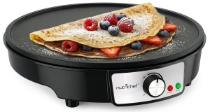 Aparat de facut crepes NutriChef 30 cm, negru, cu control temperatura