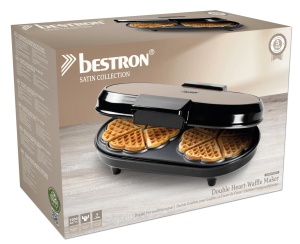 Aparat de facut vafe Bestron ADWM730SAT 1200W forma inima antiaderent bej - Img 5