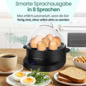 Aparat de fiert oua EMERIO, 7 oua, 8 limbi, BPA free - Img 5