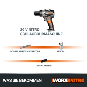Aparat de gaurit cu percutie WORX WX352.9, 20V, 60Nm, motor fara perii - Img 5