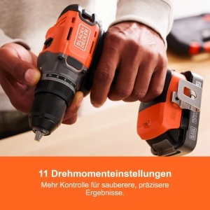 Aparat de gaurit si insurubat BLACKDECKER BCD382D2XK, 18V, 2 acumulatori 2.0Ah - Img 3