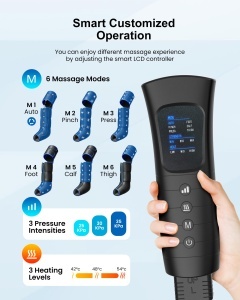 Aparat de masaj pentru picioare si picioare COMFIER 3-in-1 cu incalzire si compresie 6 moduri 3 intensitati - Img 4