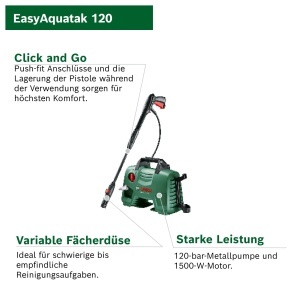 Aparat de spalat cu presiune Bosch EasyAquatak 120, 1500 W, 120 bar, 350 lh - Img 3