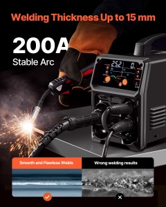 Aparat de sudura VEVOR MIG-200AU, 200A, 5-in-1, LCD, IGBT - Img 3