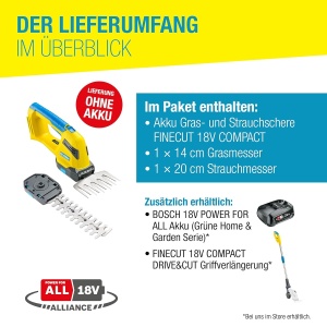Aparat de taiat iarba si arbusti GLORIA FineCut 18V compact, 14cm, 20cm, 1.4kg - Img 3