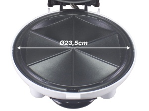 Aparat pentru aperitive Beper P101CUD600, antiaderent, 23.5 cm, rosu - Img 3