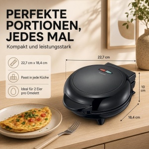 Aparat pentru omelete Melissa 16250086, 750W, 2 omelete, negru - Img 7