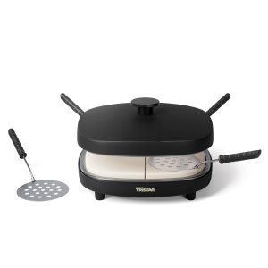 Aparat pentru pizza Tristar PZ-9174 900W 25x25 cm 4 persoane placi ceramice antiaderente - Img 2