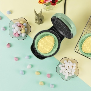 Aparat pentru vafe Giles Posner Mini-Waffeleisen, 5-in-1, placi detasabile, pastelor verde - Img 6