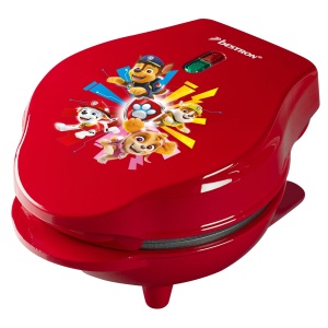 Aparat vafe Paw Patrol, mini fier de vafe in designul unic Paw Patrol, pentru petreceri de nastere pentru copii, Paste si Craciun, incl. cos suspendat, dimensiune vafe: O 10cm, produs oficial licentiat, culoare: rosu - Img 2