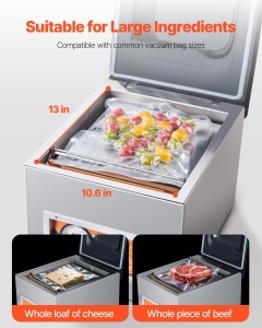 Aparat Vakuum VEVOR DZ-260S-V2, 260 W, 26 cm, inox - Img 4