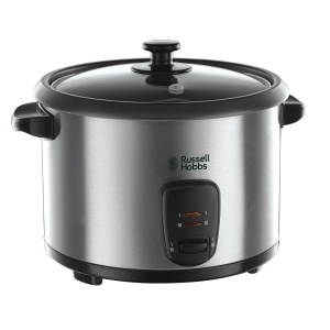 Aragaz de orez Russell Hobbs [1.8l] incl. insertie pentru abur (functie de mentinere la cald, oala de gatit antiaderenta, lingura de orez si cana de masurare, otel inoxidabil, capac de sticla, aragaz lent pentru legume si peste etc.) 19750-56 - Img 1